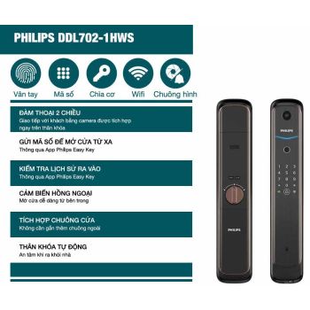 KHÓA CỬA THÔNG MINH PHILIPS DDL702-1HWS